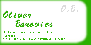 oliver banovics business card